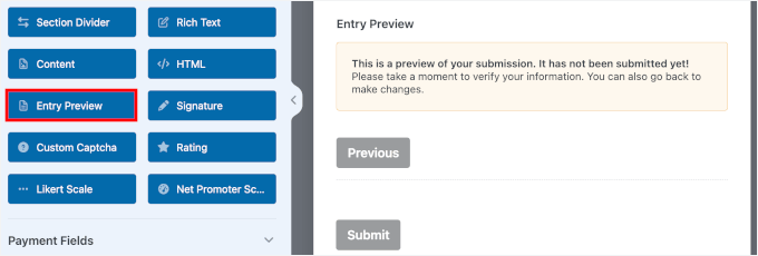 Adding the Entry Preview field