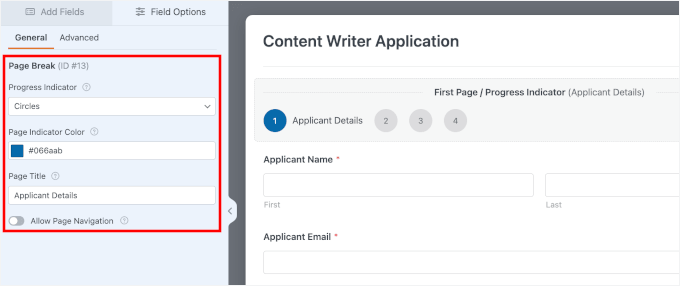Customizing page break with label and style
