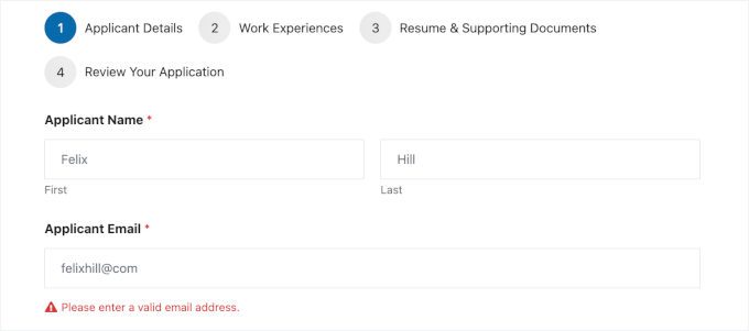 Run a test on the form