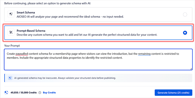 Add prompt to generate paywall schema in AIOSEO