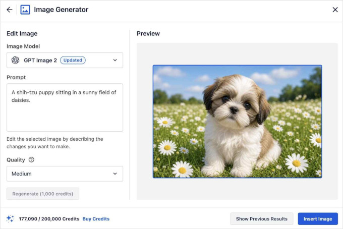 Generator de imagini AI în All in One SEO