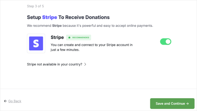 Configurando o Stripe com o Assistente do Charitable