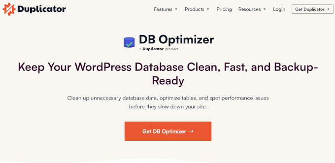 DB Optimizer de la Duplicator