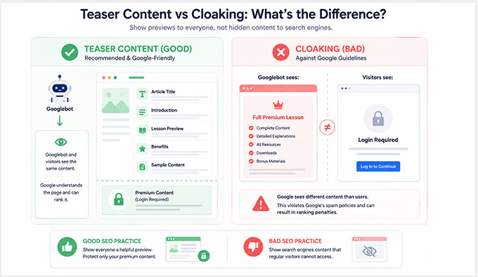 Teaser-Inhalte vs. Cloaking: Bleiben Sie innerhalb der Google-Richtlinien