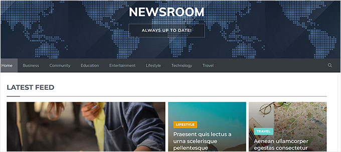 Tema GeneratePress per giornali