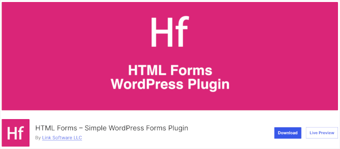 Plugin HTML Forms nel repository di WordPress