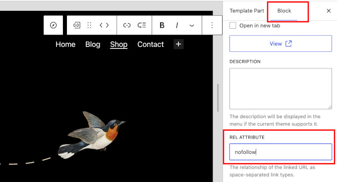 Agregar un enlace nofollow en el menú de navegación de WordPress