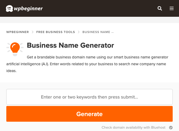 Business name generator