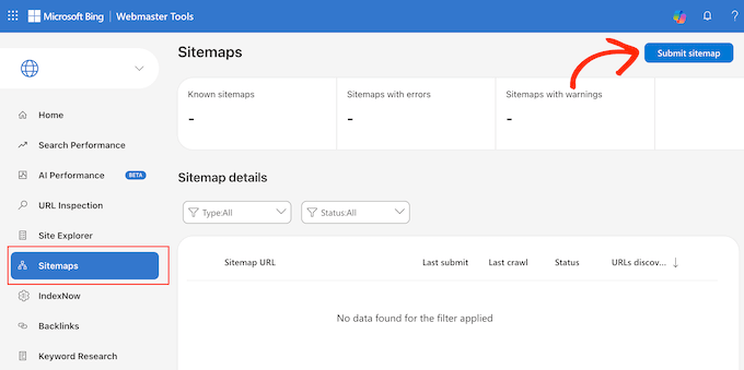 Skicka din webbplats sitemap.xml-fil till Bing