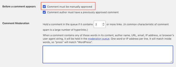 Comment exiger l'approbation manuelle des commentaires WordPress
