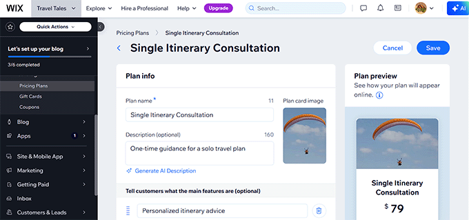 Create a pricing plan for consultation in Wix Create a pricing plan for consultation in Wix