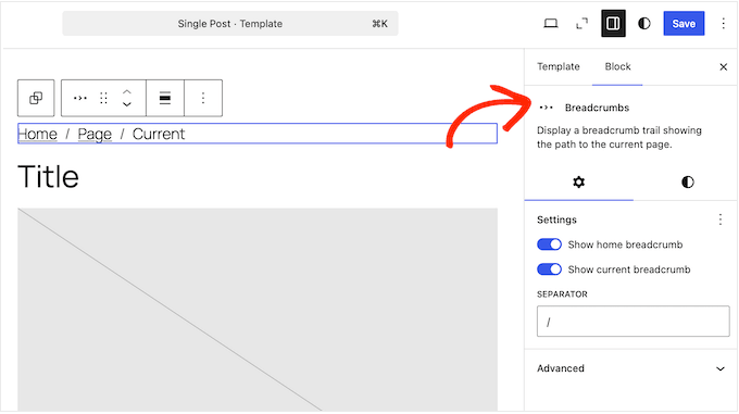 Customizing your site's breadcrumbs using the built-in WordPress tools 