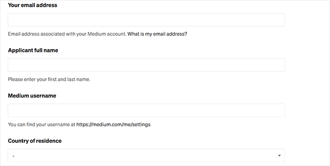 Fill out a form for Medium Partner Program Fill out a form for Medium Partner Program