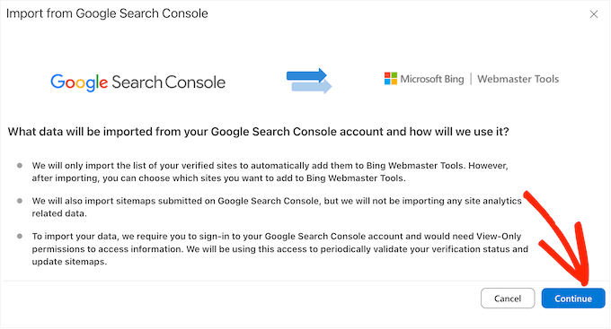 Importera en webbplatskarta till Bing