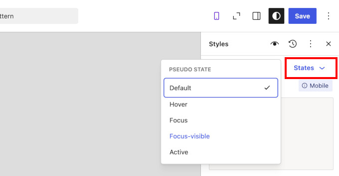 Stiluri de interacțiune în WordPress 7.1