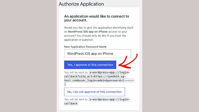 Autorizarea aplicației mobile pentru a se conecta cu site-ul dvs. WordPress