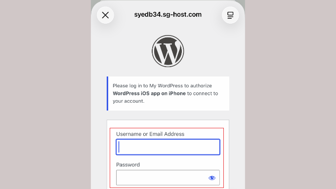 Autentificarea într-un site WordPress pentru a autoriza aplicația mobilă