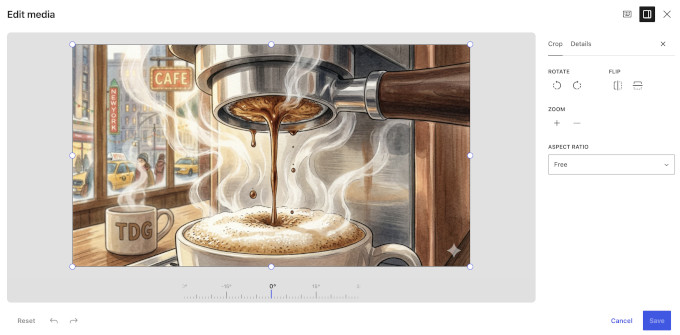 Noul editor de imagini în WordPress 7.1