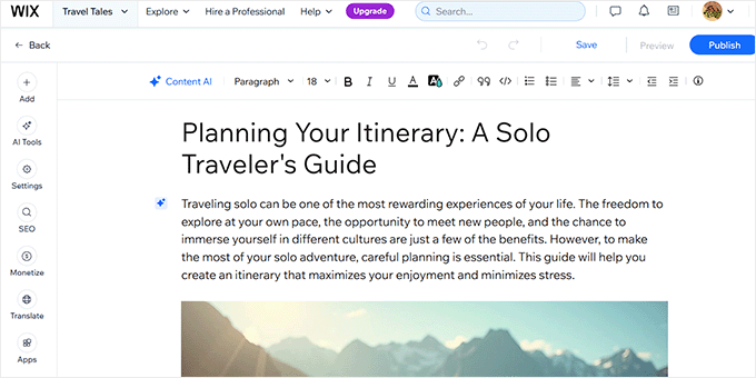 Blog post created with AI in Wix Blog post created with AI in Wix