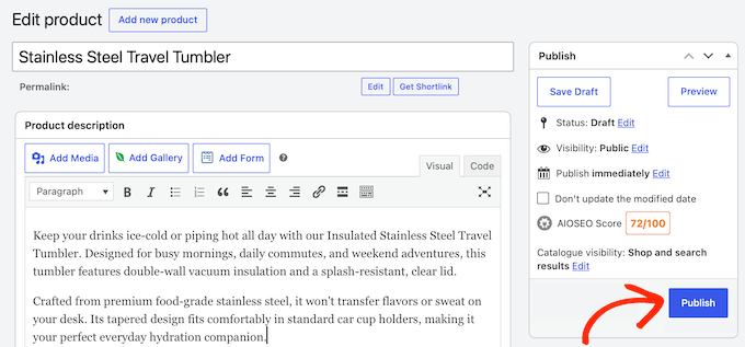 Publishing a physical product to your WordPress website Publishing a physical product to your WordPress website