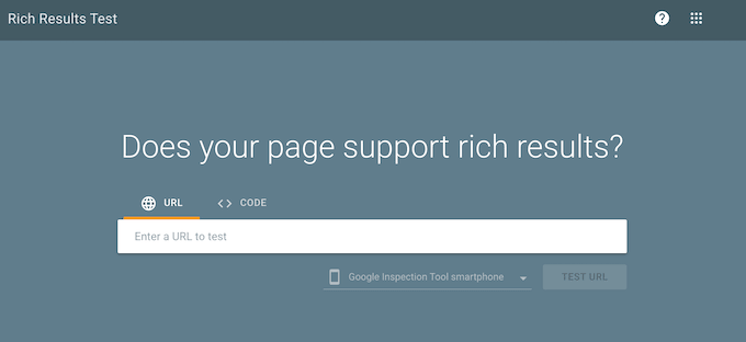 Google's rich results test 
