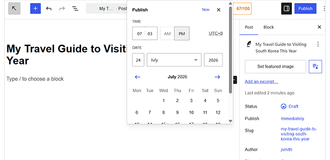 Schedule your post in WordPress Schedule your post in WordPress