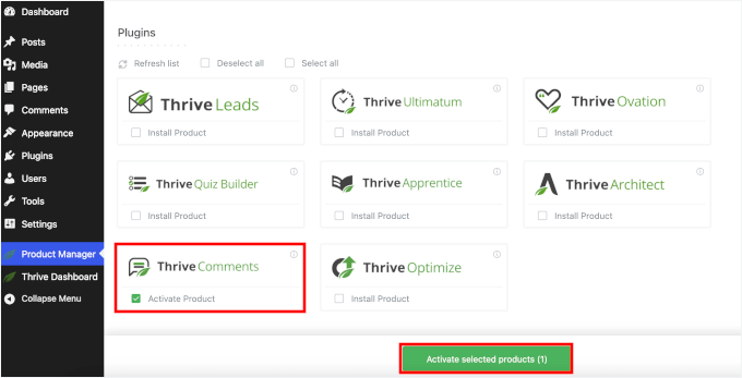 Installation de Thrive Comments
