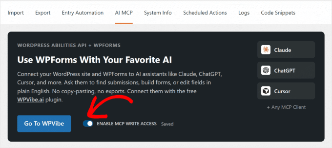 Enabling MCP Write Access for WPForms