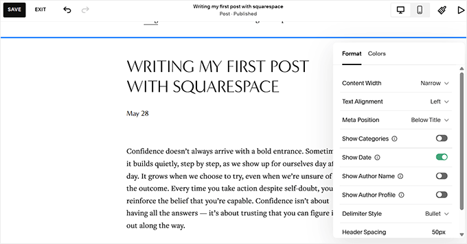Writing a post with Squarespace Writing a post with Squarespace