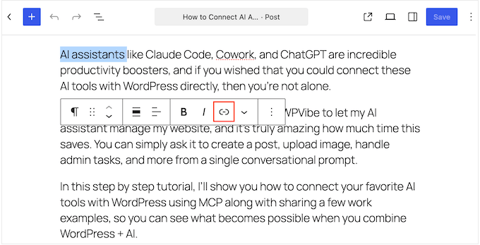 WordPressにリンクを追加する