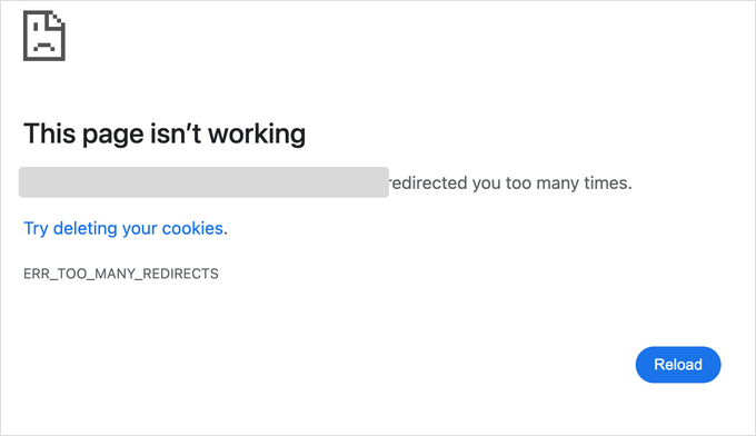 Google Chrome exibindo erro de muitos redirecionamentos
