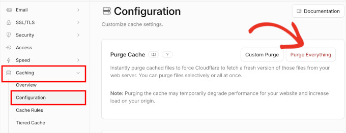 Limpar cache do Cloudflare