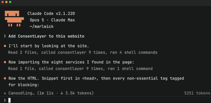 Verwendung von Consentlayer in Claude-Code