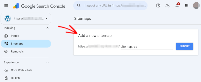 Google Search ConsoleへのRSSサイトマップの追加