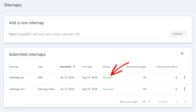 Google Search Consoleに追加されたRSSフィード