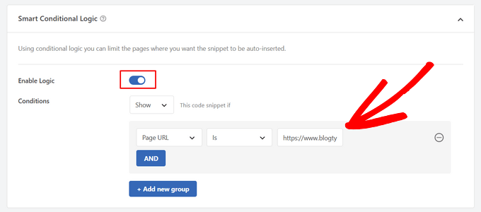 Add schema to a specific page using smart conditional logic
