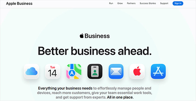 Besuchen Sie die Apple Business-Website