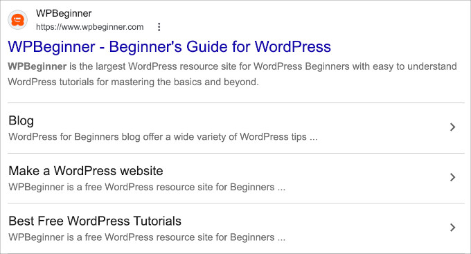 WPBeginner のサイトリンク