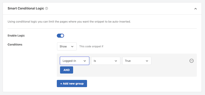 So aktivieren und deaktivieren Sie Code-Snippets mit intelligenter bedingter Logik